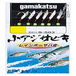 Gamakatsu S503 Small Mackerel Rainbow Mackerel Skin, 6 Pieces, No. 10 - Harris 2. 45300-10-2-07
