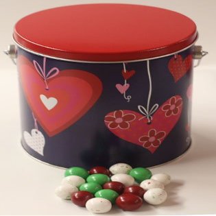 Scott's Cakes Christmas Chocolate Malt Balls in a Heartstrings Pail