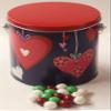 Scott's Cakes Christmas Chocolate Malt Balls in a Heartstrings Pail view 1