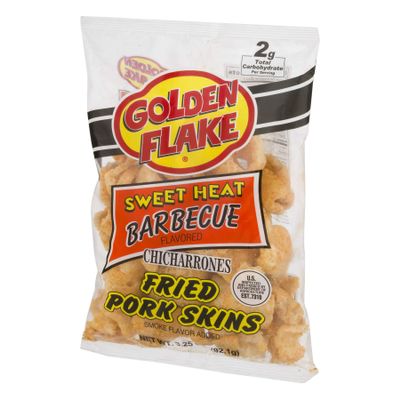 Golden Flake Snack Foods Sweet Heat Barbecue Flavored Fried Pork Skins 3 oz. Bag (3 Bags)