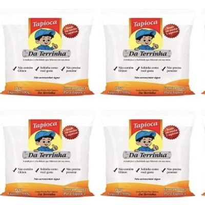 Tapioca Da Terrinha Hidratada - Hydrated Tapioca - 17.64 Oz (PACK OF 4) | 500g by BRCOFFEE