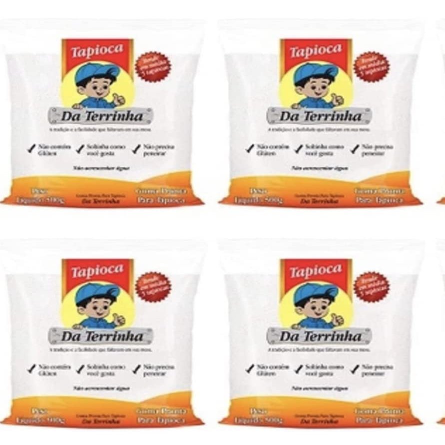Tapioca Da Terrinha Hidratada - Hydrated Tapioca - 17.64 Oz (PACK OF 4) | 500g by BRCOFFEE