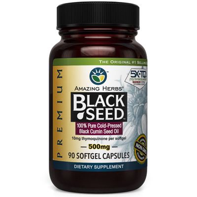 Amazing Herbs Cold-Pressed Black Seed Oil 500mg - 90 Softgels2