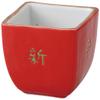  Set of 10 Red Roll Letters, Square Small Bowls, 3.1 x 3.0 inches (7.9 x 7.5 cm), 9.5 oz (270 g), Special Small Bowls, Restaurant, Commercial Use, view 1