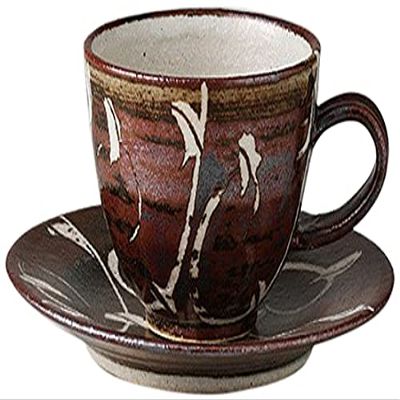 Coffee C/S Set of 10 Rust Ivy Painting, 8.5 fl oz (240 cc), 12.4 oz (370 g), Japanese Style Coffee C/S, For Cafes, Restaurants, Inns, Japanese Tableware, Restaurants, Commercial Use, For Guests