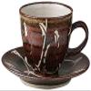 Coffee C/S Set of 10 Rust Ivy Painting, 8.5 fl oz (240 cc), 12.4 oz (370 g), Japanese Style Coffee C/S, For Cafes, Restaurants, Inns, Japanese Tableware, Restaurants, Commercial Use, For Guests view 1