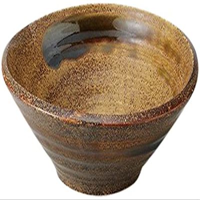 10 Piece Yellow Brush Fuji Shaped 7.0 Pot, 9.1 x 2.8 inches (23 x 7 cm), 26.1 oz (740 g), Rice Bowl, Ryokan, Udon, Soba, Ramen, Japanese Tableware, Restaurants, Commercial Use,