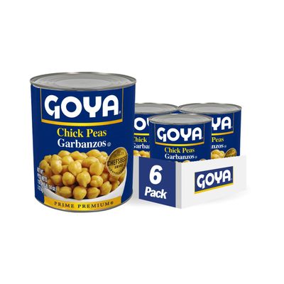 Goya Chick Peas, Garbanzo Beans, 110 Ounce (Pack of 6)