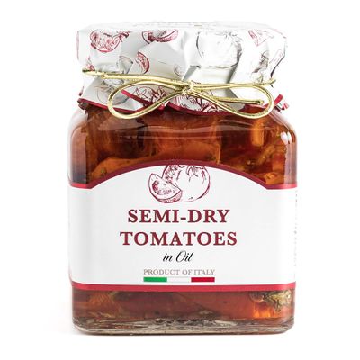 Giusto Sapore Antipasto, Semi-Dry Tomatoes in Oil - 10.23oz - Non GMO Italian Premium Gourmet Brand - Imported from Italy and Family Owned