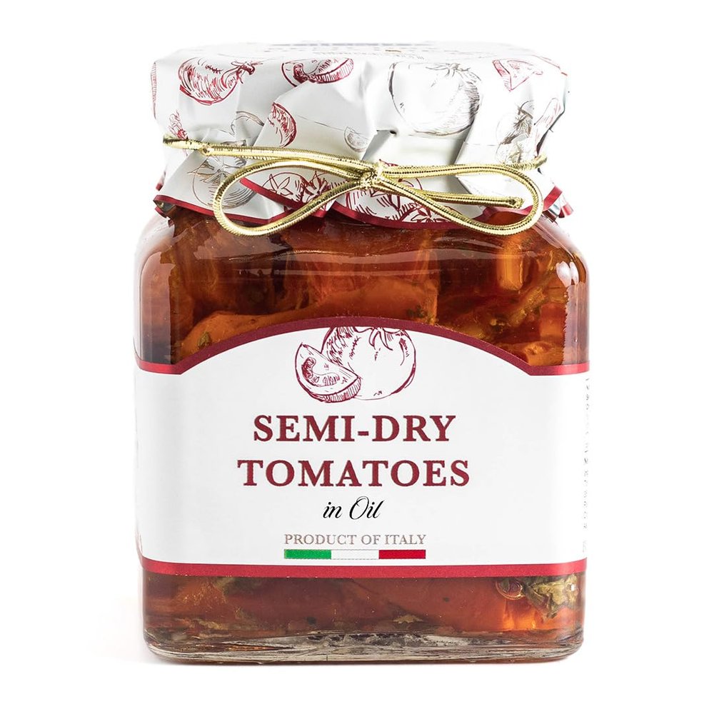 Giusto Sapore Antipasto, Semi-Dry Tomatoes in Oil - 10.23oz - Non GMO Italian Premium Gourmet Brand - Imported from Italy and Family Owned