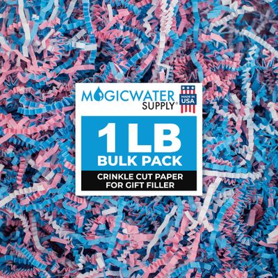 MagicWater Supply Crinkle Cut Paper Shred Filler -1LB Baby Blend-Decorative & Protective Packaging for Bridesmaid Gifts & Bridesmaid Proposal Gifts Holiday Stuffers Birthdays Wedding & Anniversaries