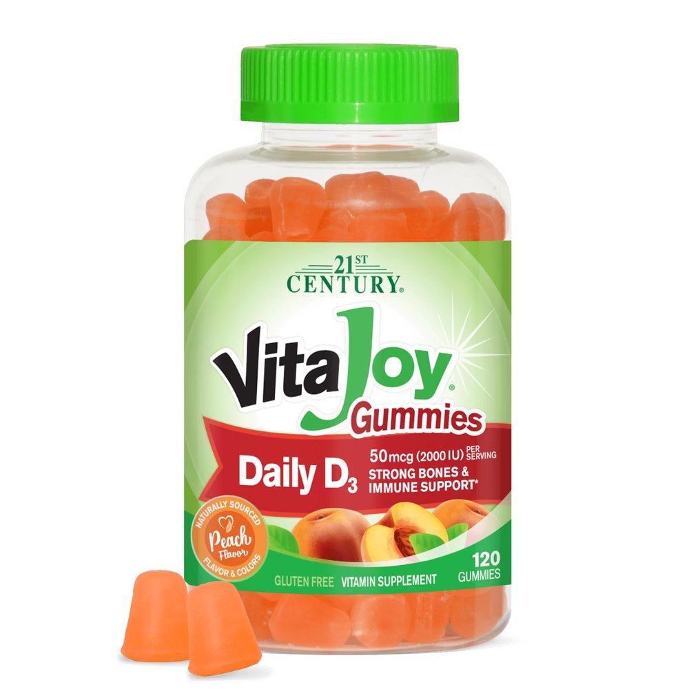 21st Century Daily D Gummies, Fruit Flavored - 120 Gummies, Pack of 3