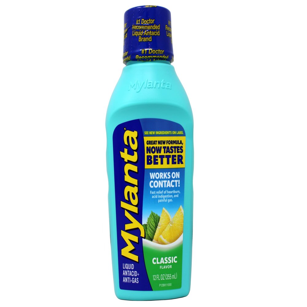 Mylanta Heartburn and Gas Relief, Liquid Antacid, Great New Formula, Now Tastes Better, Classic Flavor, 12 Fluid Ounce - 3 Pack