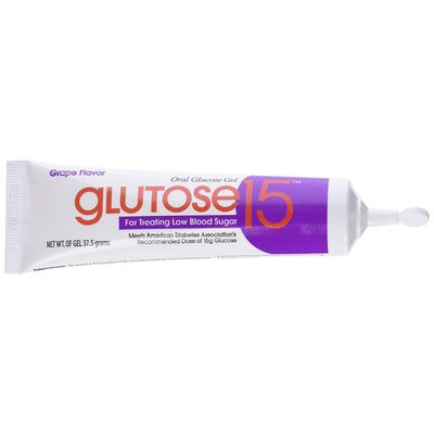 Glutose15 Oral Glucose Gel Grape Flavor, 3 - 1.3 oz Tubes, Pack of 3
