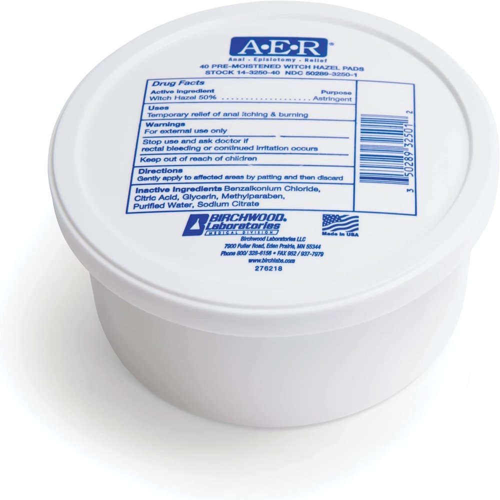 AER Pre-Moistened Witch Hazel Pads - 40 EA, Pack of 3