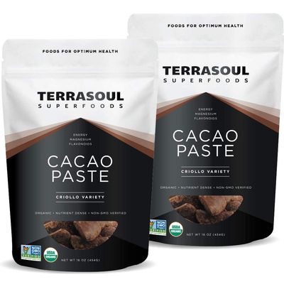 Terrasoul Superfoods Raw Organic Cacao Paste/Liquor, 2 Pounds