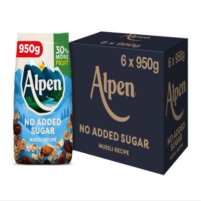 Alpen Museli No Added Sugar 950g (Pack of 6)