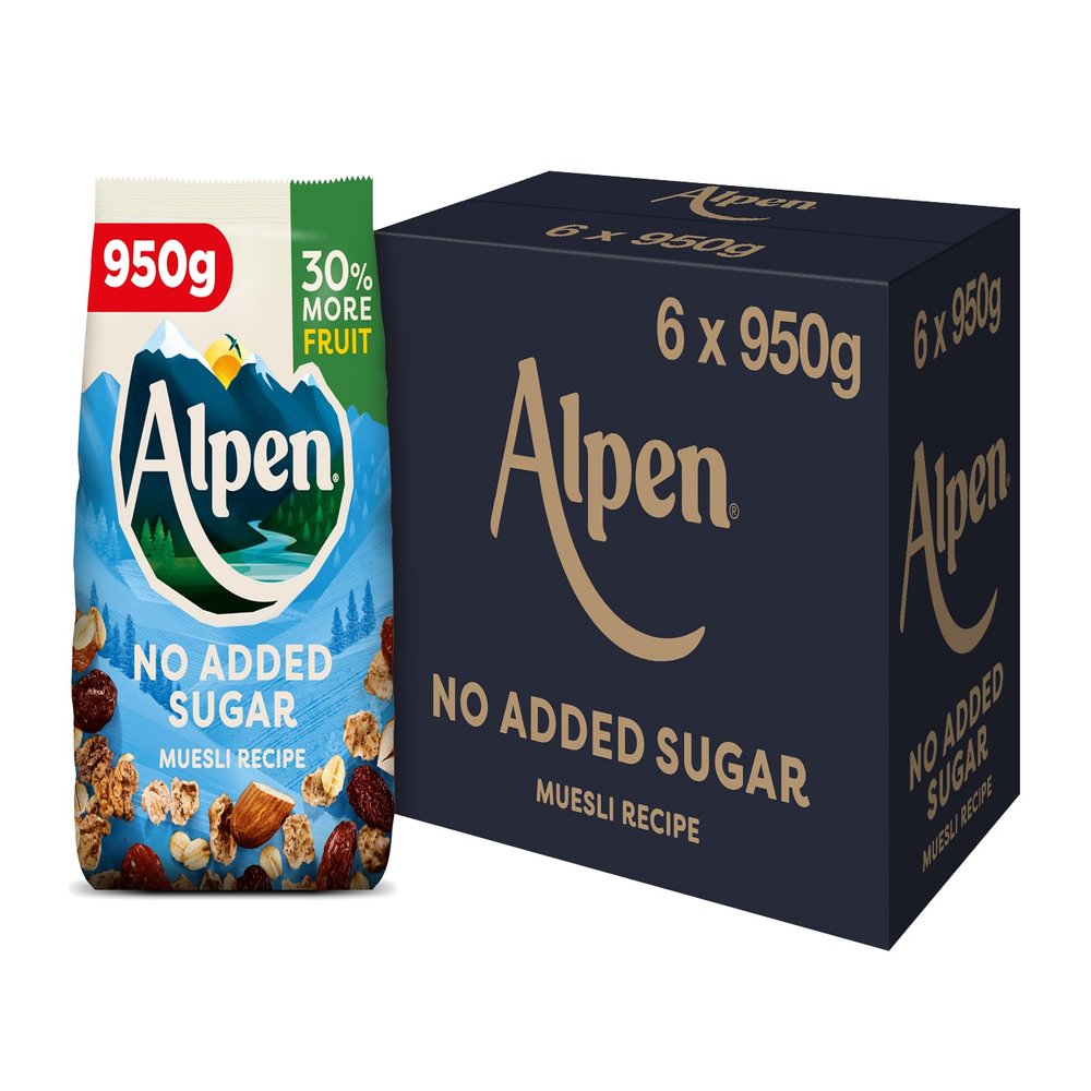 Alpen Museli No Added Sugar 950g (Pack of 6)