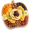 A Gift Inside Dried Fruit & Nuts In Bamboo Apple Shape Serving Tray view 1