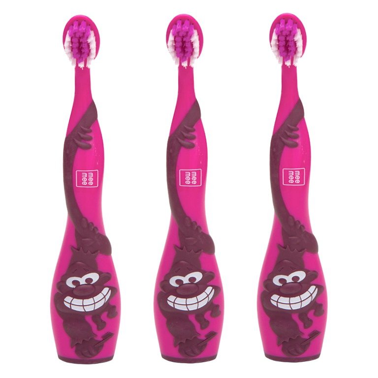 Mee Mee Baby Toothbrush (Pack of 3) (Soft Bristles, Pink)