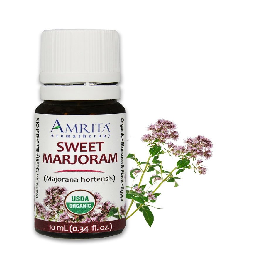 Amrita Aromatherapy Organic Sweet Marjoram Essential Oil, 100% Pure Undiluted Majorana hortensis, Therapeutic Grade, Premium Quality Aromatherapy Oil, Tested & Verified, 60ML