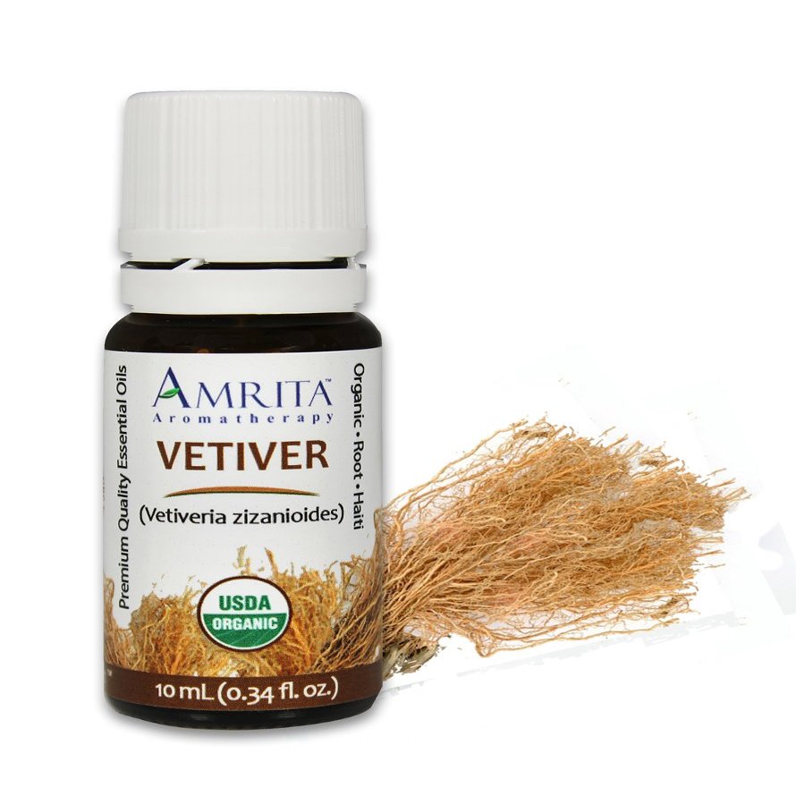 Amrita Aromatherapy Organic Vetiver Essential Oil, 100% Pure Undiluted Vetiveria zizanioides, Therapeutic Grade, Premium Quality Aromatherapy Oil, Tested & Verified, 60ML