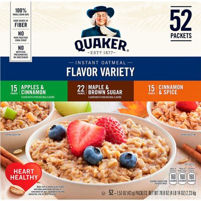 Quaker Instant Oatmeal Variety Pack (52 Count)