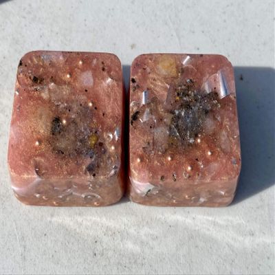 Pink Gold 2 Mini Cube Tower Busters Crystal Orgone Many Beautiful Ingredients!! (Pink Gold)