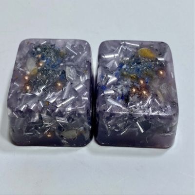 2 Light Purple Glow Mini Cube Tower Busters Crystal Orgone (Light Purple Glow)