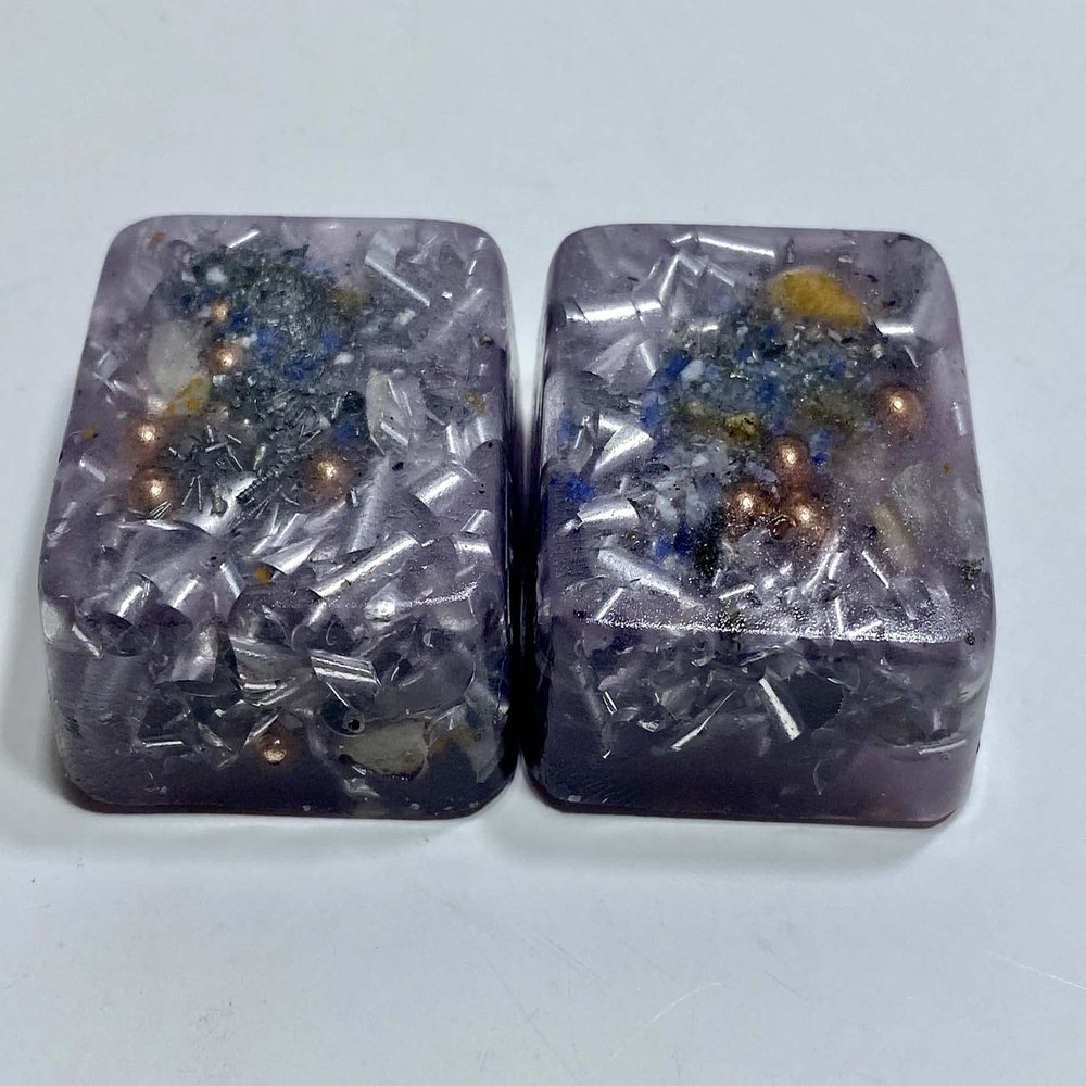 2 Light Purple Glow Mini Cube Tower Busters Crystal Orgone (Light Purple Glow)