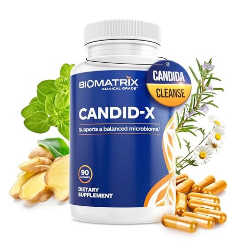 BioMatrix Candid-X Gut Cleanse with Berberine, Oregano, Sodium Caprylate, Chamomile, Ginger, PAU D'arco, Digestive Supplement for Men and Women | 90 Capsules