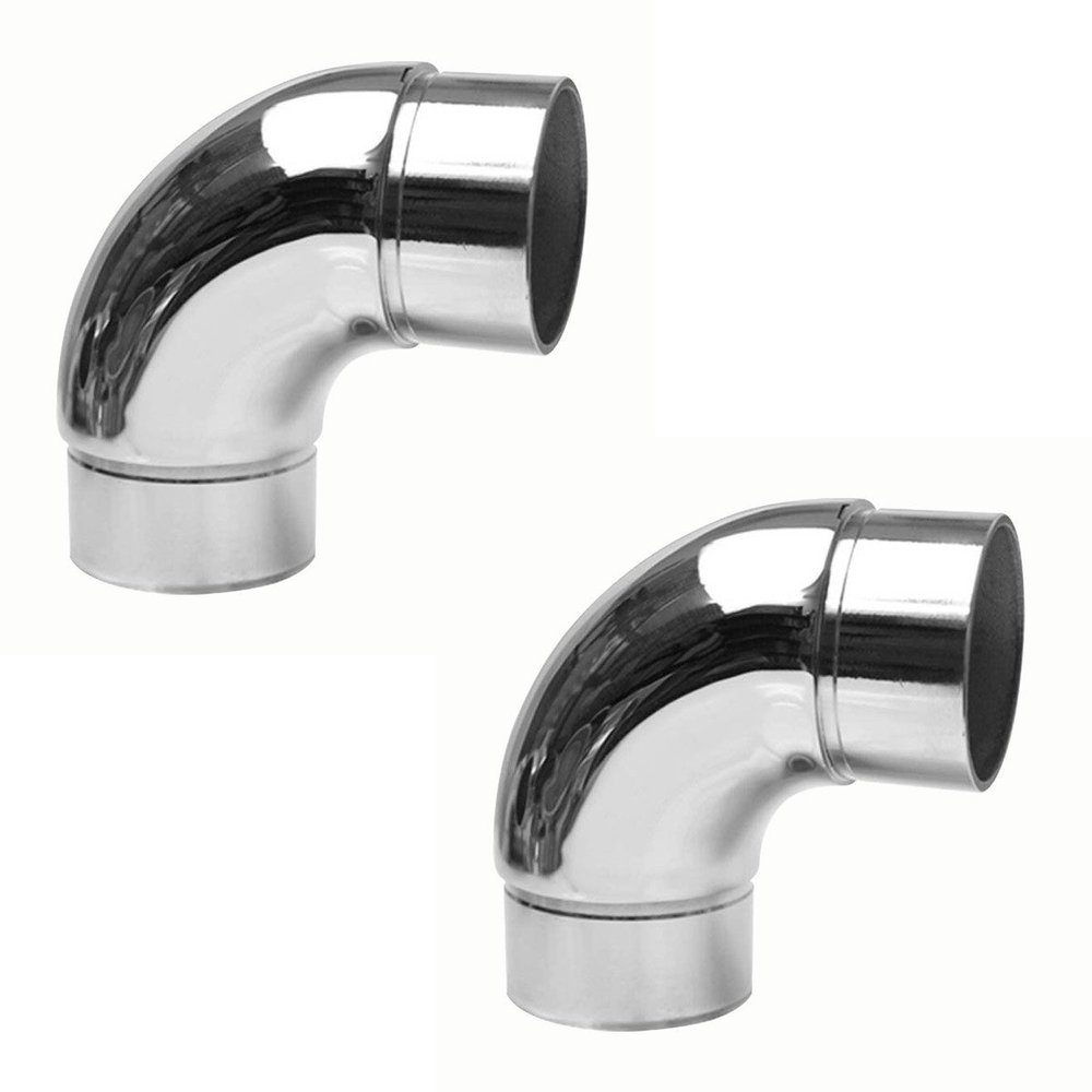 1.5" Curve Elbow Rail Fitting Bar Connector Stainless Pack of 2