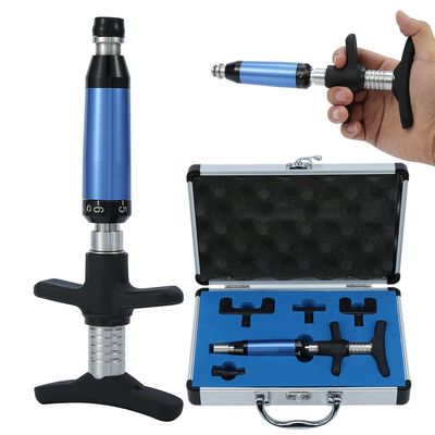 6 Levels Manual Forth Heads Spinal Massager, Portable Chiropractic Adjustment Kit Spine Back Massage Tool (4 Heads)