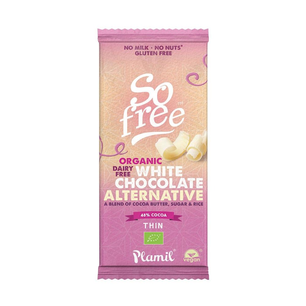 2 x Plamil Organic White Alternative Chocolate So Free Chocolate Bar
