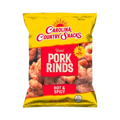 Fried Pork Rinds Hot and Spicy 12 bags (1.75oz each)