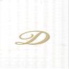 Ideal Home Range 3-Ply Paper Monogram Guest Towel, White/Gold (Pack of 2) (2, Letter D) view 1