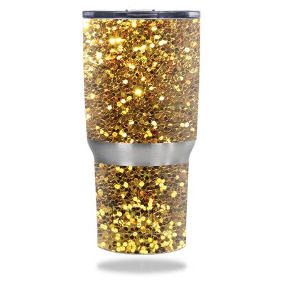 MightySkins Skin Compatible with RTIC Tumbler 20 oz (2016)  Gold Dazzle | Protective, Durable, and Unique Vinyl Decal wrap Cover | Easy to Apply, Remove, and Change Styles | Made in The USA