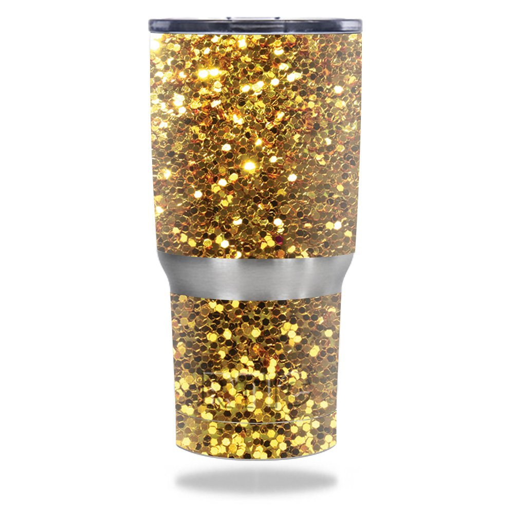 MightySkins Skin Compatible with RTIC Tumbler 20 oz (2016)  Gold Dazzle | Protective, Durable, and Unique Vinyl Decal wrap Cover | Easy to Apply, Remove, and Change Styles | Made in The USA