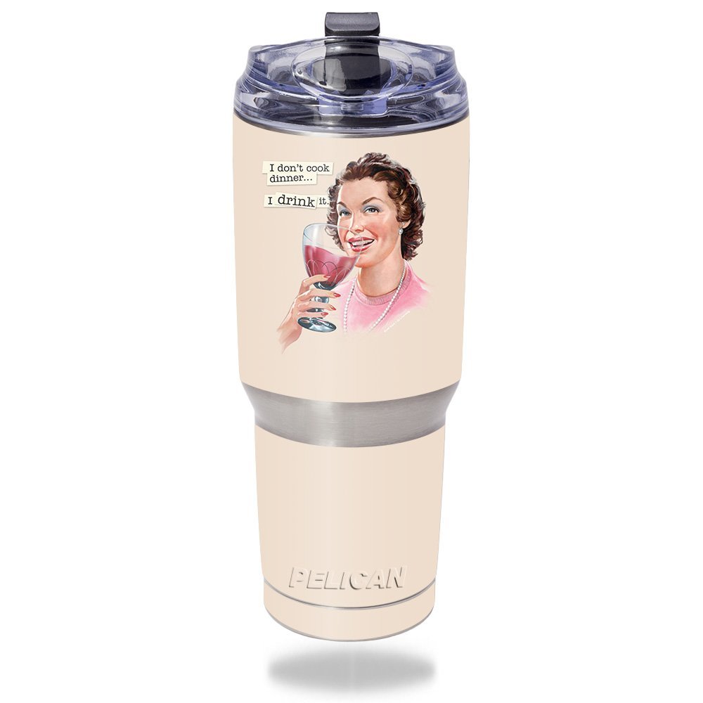 MightySkins Skin Compatible with Pelican Tumbler 32 oz  Wine Cook | Protective, Durable, and Unique Vinyl Decal wrap Cover | Easy to Apply, Remove, and Change Styles | Made in The USA