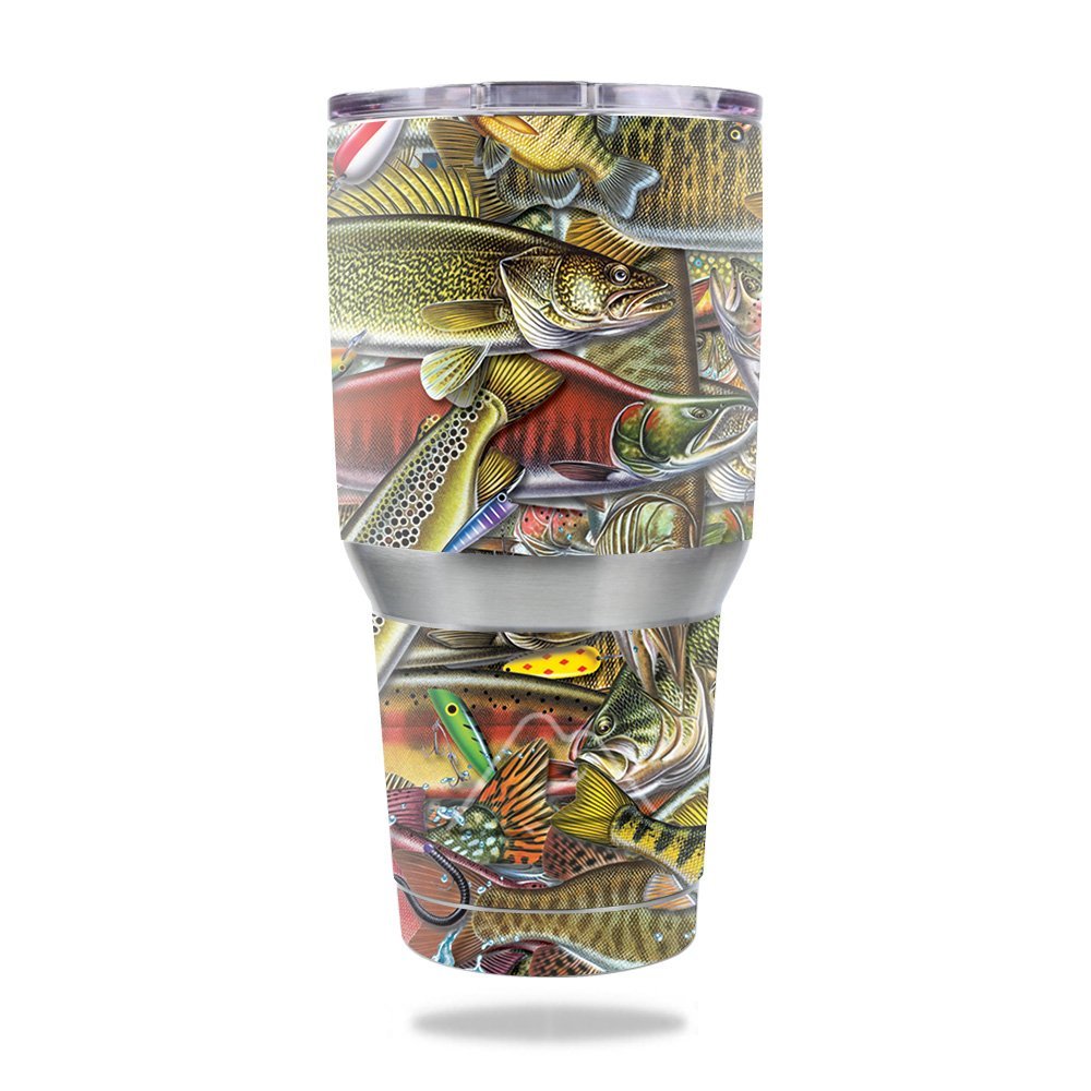 MightySkins Skin Compatible with Ozark Trail 30 oz Tumbler - Fish Puzzle | Protective, Durable, and Unique Vinyl Decal wrap Cover | Easy to Apply, Remove, and Change Styles | Made in The USA