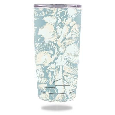 MightySkins Skin Compatible with Ozark Trail 20 oz Tumbler (2016) - Blue Seashells | Protective, Durable, and Unique Vinyl wrap Cover | Easy to Apply, Remove, and Change Styles | Made in The USA