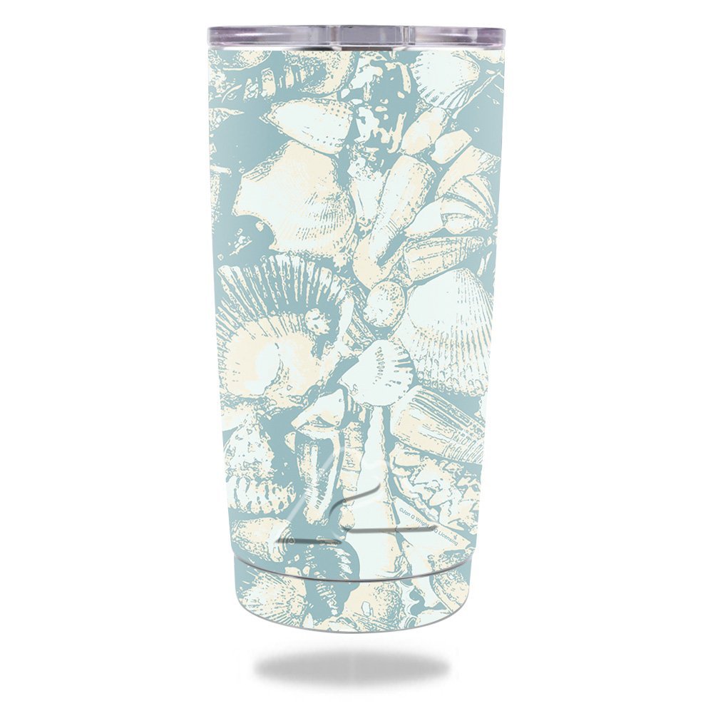 MightySkins Skin Compatible with Ozark Trail 20 oz Tumbler (2016) - Blue Seashells | Protective, Durable, and Unique Vinyl wrap Cover | Easy to Apply, Remove, and Change Styles | Made in The USA