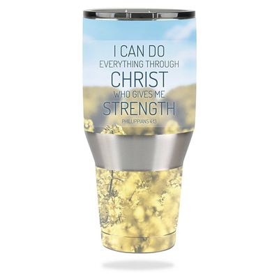 MightySkins Skin Compatible with Ozark Trail 40 oz Tumbler  Through Christ | Protective, Durable, and Unique Vinyl Decal wrap Cover | Easy to Apply, Remove, and Change Styles | Made in The USA