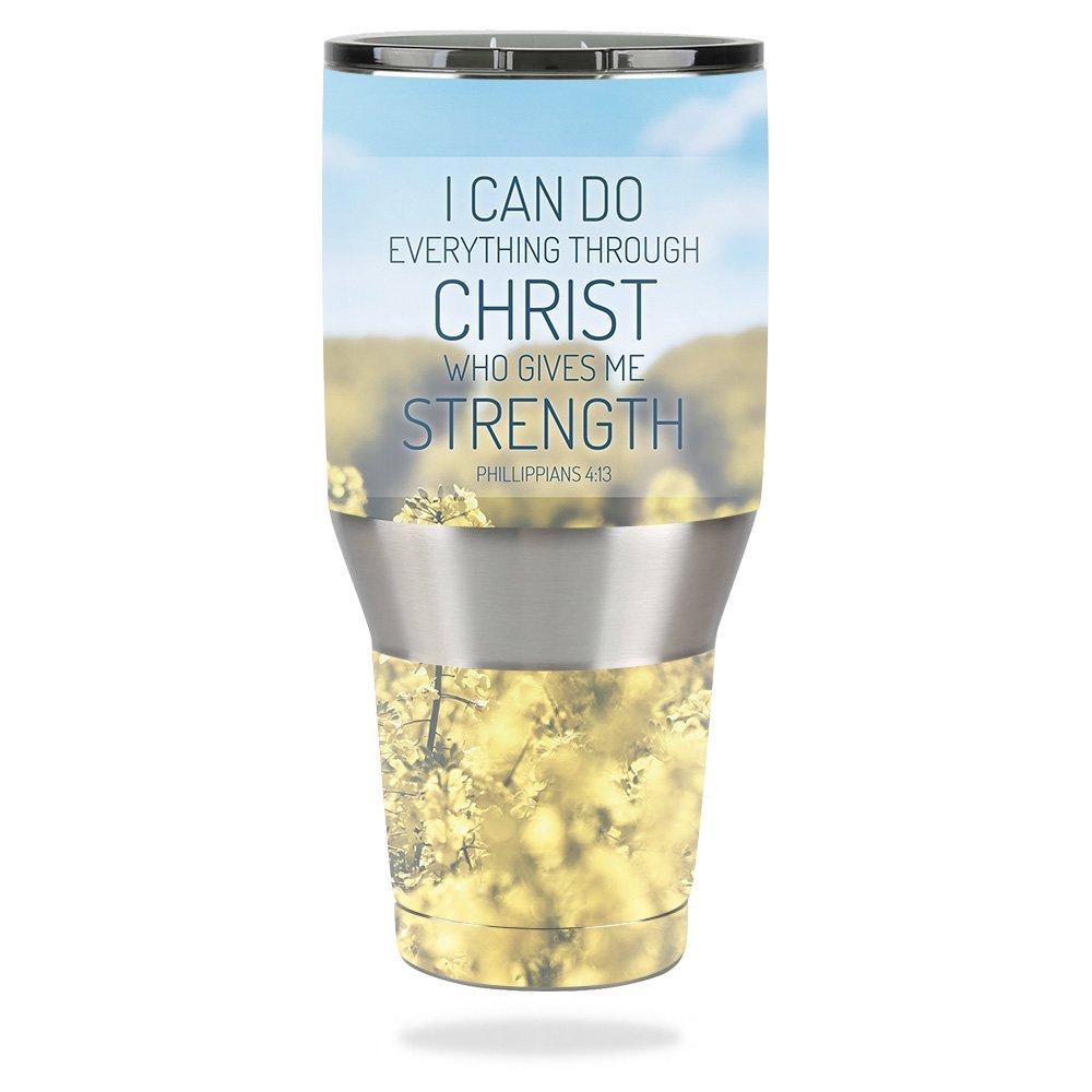 MightySkins Skin Compatible with Ozark Trail 40 oz Tumbler  Through Christ | Protective, Durable, and Unique Vinyl Decal wrap Cover | Easy to Apply, Remove, and Change Styles | Made in The USA