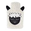 2 Litre Hot Water Bottle with Fluffy Fleece Sheep Face Cover (Cream) view 1