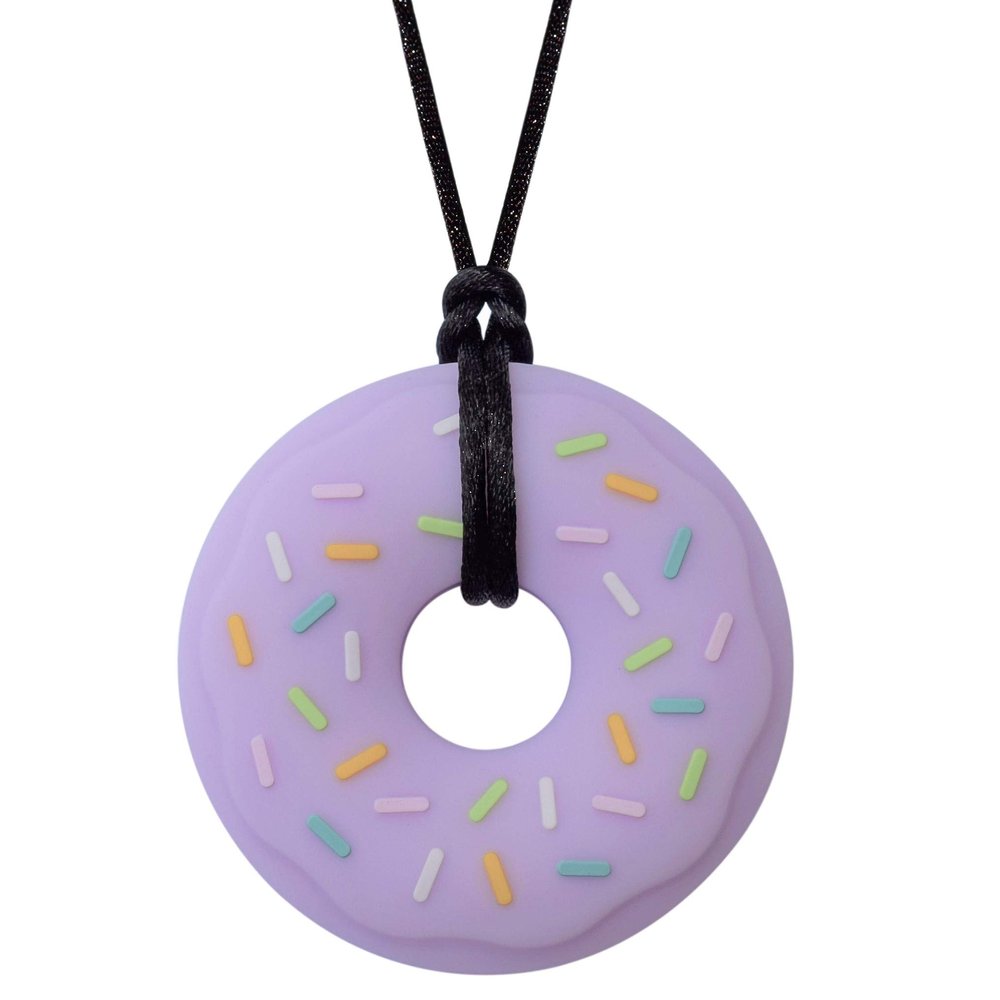 Munchables Donut Chewy Necklace - Sensory Chew Necklace for Strong Chewers (Purple)