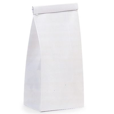 1/2 lb White Coffee Bags - 3 3/8in. x 2 1/2in. x 7 3/4in. - Pack of 300