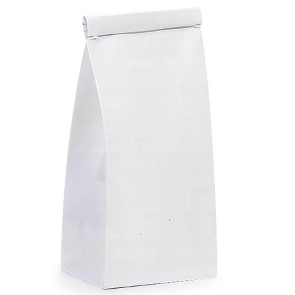 1/2 lb White Coffee Bags - 3 3/8in. x 2 1/2in. x 7 3/4in. - Pack of 300
