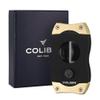 Colibri Premium V-Cut Cigar Cutter - Ergonomic Stainless Steel Spring-Loaded Blade, Ideal for up to 60+ Ring Gauge - Gift for Cigar Enthusiasts (Brushed Gold) view 4