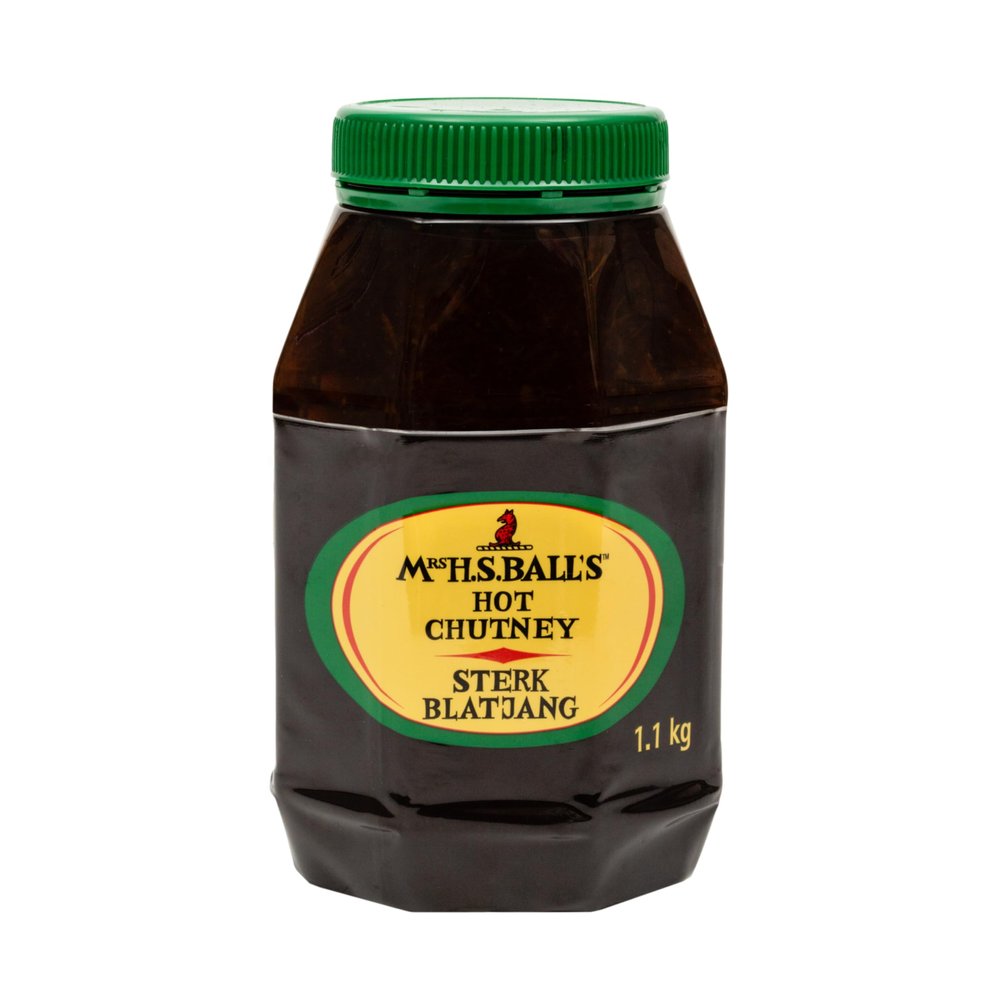 Mrs Balls HOT Chutney 1.1kg Wide Mouth Plastic Jar Imported from South Africa